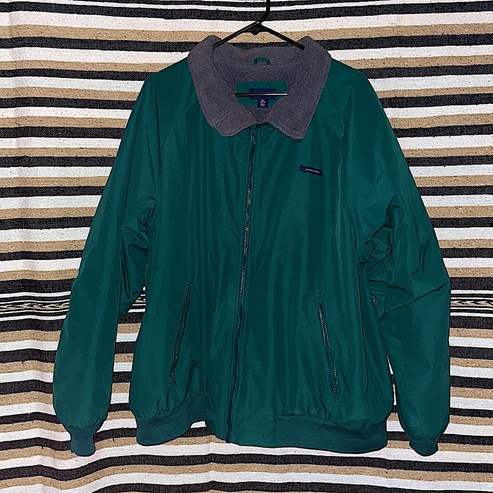 Lands’ End Fleece-Lined Jacket, XL (46-48), Green